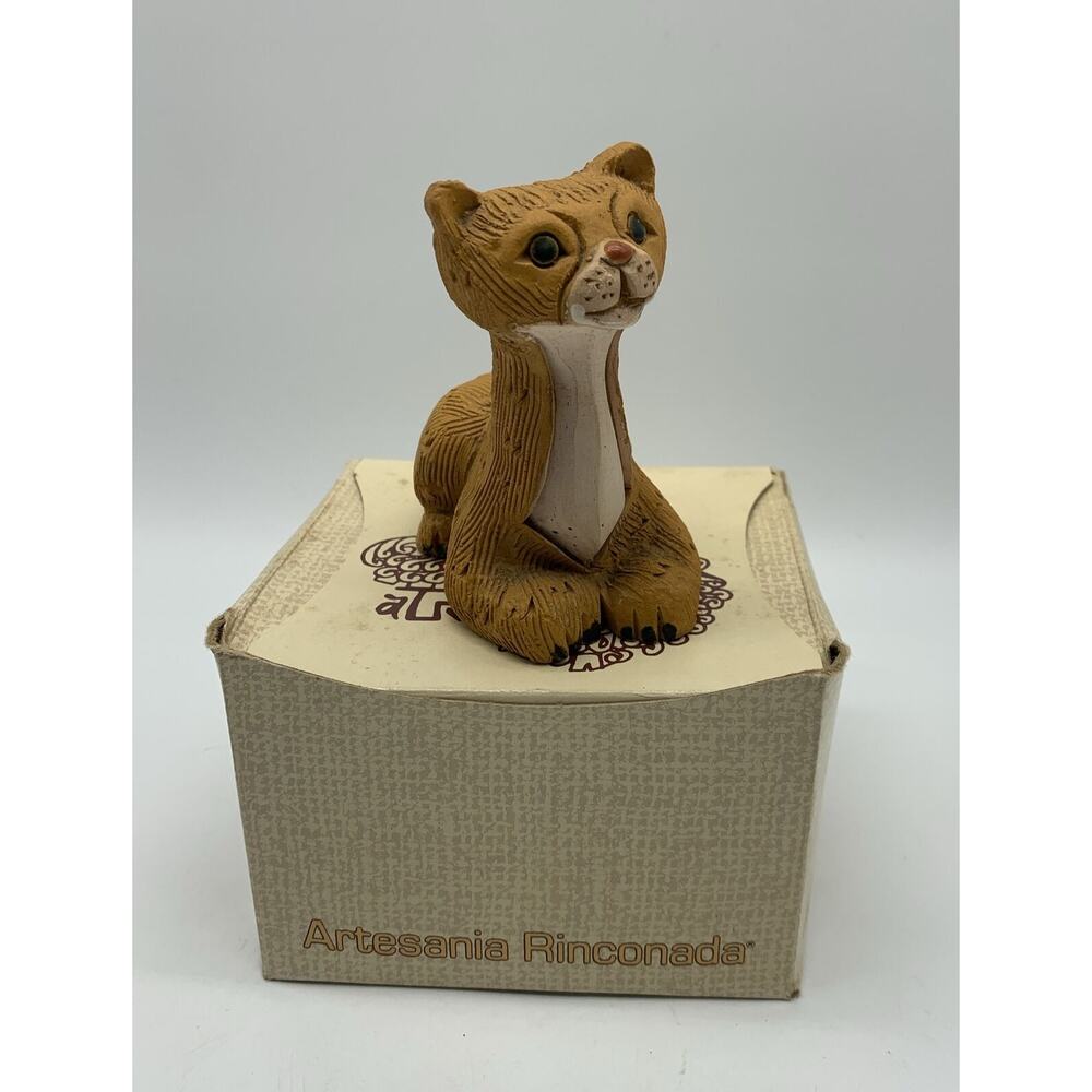 Artesania Rinconada Retired Classic Sitting ‘Cheetah’ #85 Uruguay Figurine Box